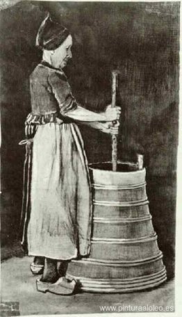 Mujer batiendo mantequilla Mujer batiendo mantequilla