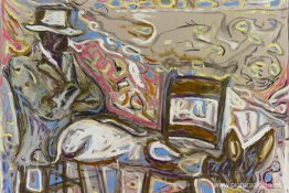 Hombre sentado en sillas Hombre sentado en sillas