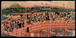 Pasatiempos de los niños: una procesión en el puente Nihon Pasatiempos de los niños: una procesión en el puente Nihon