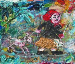 Mujer campesina con una cabra Mujer campesina con una cabra