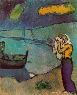 Madre e hijo en la orilla Madre e hijo en la orilla