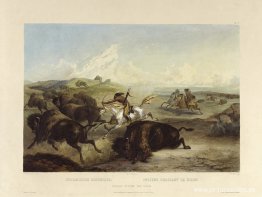 Indios cazando bisontes, lámina 31 del volumen 2 de 'Viajes por Indios cazando bisontes, lámina 31 del volumen 2 de 'Viajes por