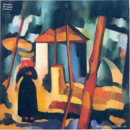 Paisaje con figura negra. Paisaje con figura negra.