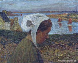 Joven bretón a la orilla del mar Joven bretón a la orilla del mar