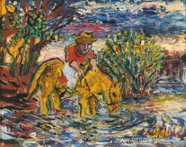 Hombre sobre un caballo amarillo Hombre sobre un caballo amarillo