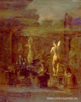 Estudio compositivo de William Rush tallando su figura alegórica Estudio compositivo de William Rush tallando su figura alegórica