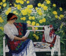 Leyendo en el jardín Leyendo en el jardín