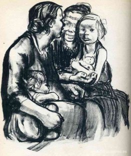 Dos mujeres charlando con dos hijos Dos mujeres charlando con dos hijos