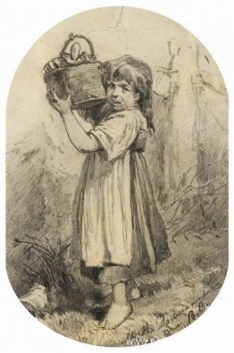 Chica con una cesta de líber Chica con una cesta de líber