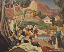 Composición con mujeres campesinas en la intersección Composición con mujeres campesinas en la intersección