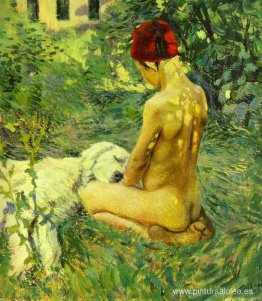 niño con un perro niño con un perro