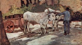 Agricultor con carro de bueyes Agricultor con carro de bueyes