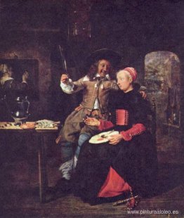 Retrato del artista con su esposa Isabella de Wolff en una taber Retrato del artista con su esposa Isabella de Wolff en una taber