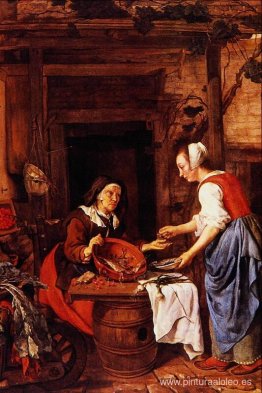 Una anciana vendiendo pescado Una anciana vendiendo pescado