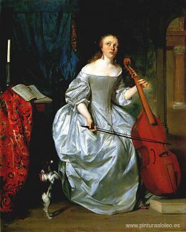 Mujer tocando una viola de gamba Mujer tocando una viola de gamba