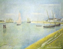 El canal de Gravelines, en dirección al mar. El canal de Gravelines, en dirección al mar.