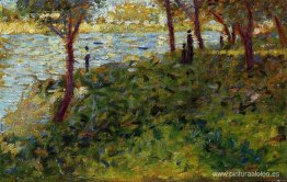 Paisaje con figura. Estudio para 'La Grande Jatte' Paisaje con figura. Estudio para 'La Grande Jatte'