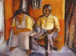 La madre y el padrastro del artista. La madre y el padrastro del artista.