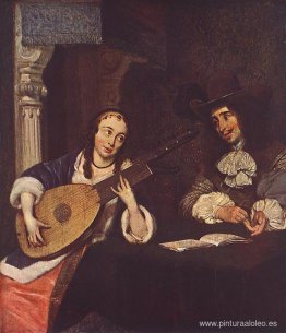 Mujer tocando el laúd Mujer tocando el laúd