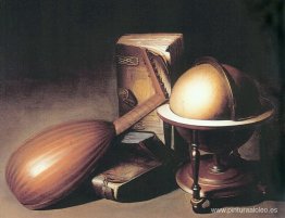 Naturaleza muerta con globo, laúd y libros Naturaleza muerta con globo, laúd y libros