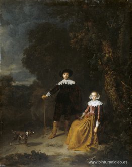 Retrato de una pareja en un paisaje. Retrato de una pareja en un paisaje.