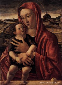 Virgen con el niño de pie sobre un parapeto Virgen con el niño de pie sobre un parapeto