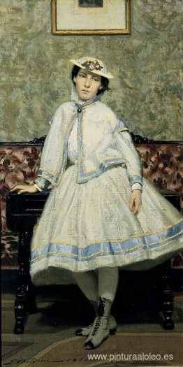 Retrato de Alaide Banti con vestido blanco Retrato de Alaide Banti con vestido blanco
