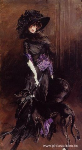 Retrato de la marquesa Luisa Casati con un galgo Retrato de la marquesa Luisa Casati con un galgo