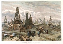 Los pozos de petróleo en Bakú, en el Caspio Los pozos de petróleo en Bakú, en el Caspio
