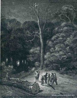 Hop O My Thumb sube a la cima de un árbol alto para ver lo que p Hop O My Thumb sube a la cima de un árbol alto para ver lo que p