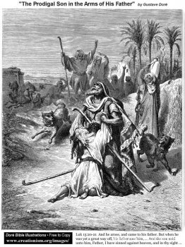 El hijo pródigo en brazos de su padre El hijo pródigo en brazos de su padre