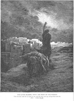 El levita se lleva el cuerpo de la mujer El levita se lleva el cuerpo de la mujer