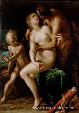Venus, Cupido y un sátiro Venus, Cupido y un sátiro