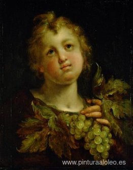 niño con uvas niño con uvas