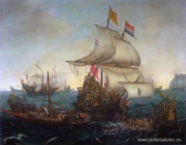 Barcos holandeses embistieron galeras españolas frente a la cost Barcos holandeses embistieron galeras españolas frente a la cost