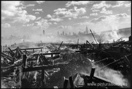 Incendio en Hoboken, frente a Manhattan Incendio en Hoboken, frente a Manhattan