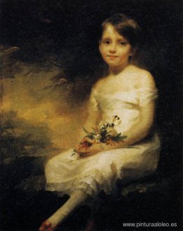 Niña sosteniendo flores, retrato de Nancy Graham Niña sosteniendo flores, retrato de Nancy Graham