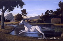 paisaje con un caballo corriendo paisaje con un caballo corriendo