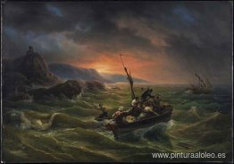 Piratas luchando al amanecer Piratas luchando al amanecer