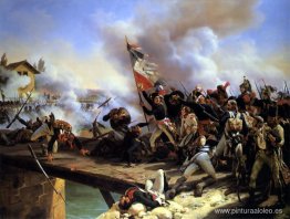 Napoleón Bonaparte guiando a sus tropas por el puente de Arcol Napoleón Bonaparte guiando a sus tropas por el puente de Arcol