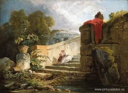 Una escena en los terrenos de la Villa Farnese, Roma Una escena en los terrenos de la Villa Farnese, Roma