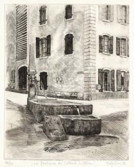 Fuente Le Cotterd en la aldea de Ollon, Cantón de Vaud, Suiza Fuente Le Cotterd en la aldea de Ollon, Cantón de Vaud, Suiza