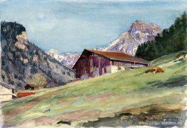 Paisaje montañoso de Frenières, un sitio alpino encima de Bex, V Paisaje montañoso de Frenières, un sitio alpino encima de Bex, V