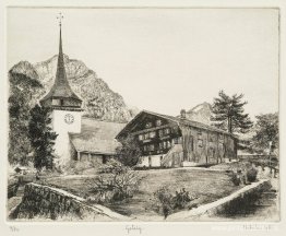 La iglesia y la torre de Gsteig, en el cantón de Berna, Suiza La iglesia y la torre de Gsteig, en el cantón de Berna, Suiza