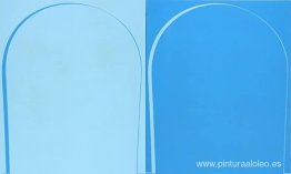 Pintura invertida vertida: azul claro, azul Pintura invertida vertida: azul claro, azul