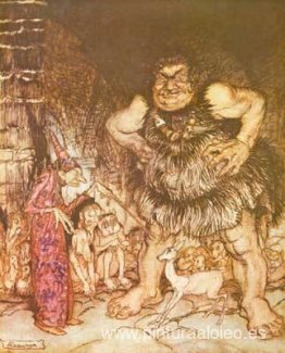 El gigante Galligantua y el viejo y malvado mago transforman la El gigante Galligantua y el viejo y malvado mago transforman la