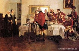 Soldados de casacas rojas brindando por las damas de la casa Soldados de casacas rojas brindando por las damas de la casa