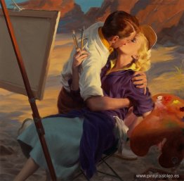 Un beso de Johnny, ilustración de la revista McCall's Un beso de Johnny, ilustración de la revista McCall's