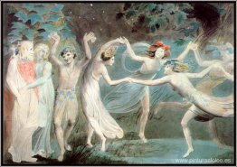 Oberon, Titania y Puck con hadas bailando Oberon, Titania y Puck con hadas bailando
