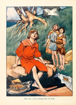 Vieron una paloma revoloteando sobre su cabeza. Vieron una paloma revoloteando sobre su cabeza.